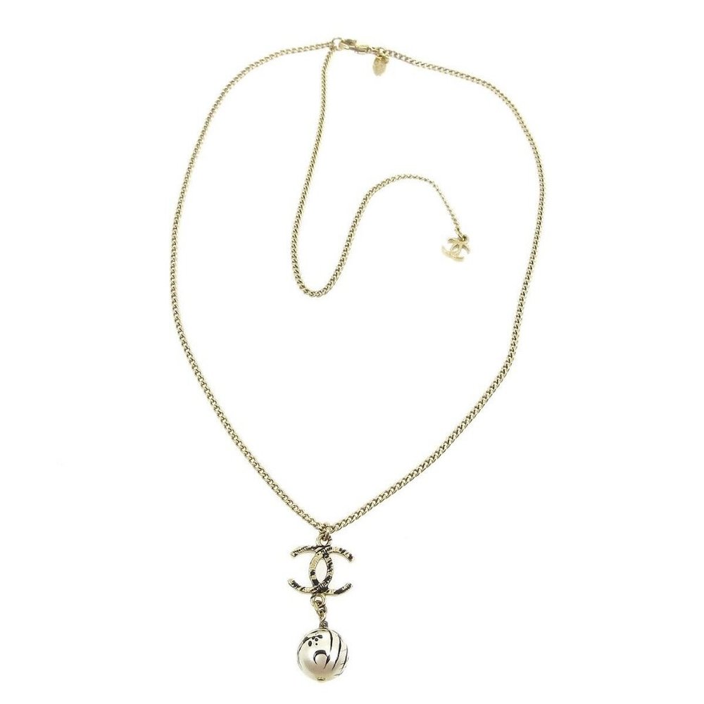 Chanel Artificial Pearl Gold Chain Pendant Necklace - Picture 1 of 4
